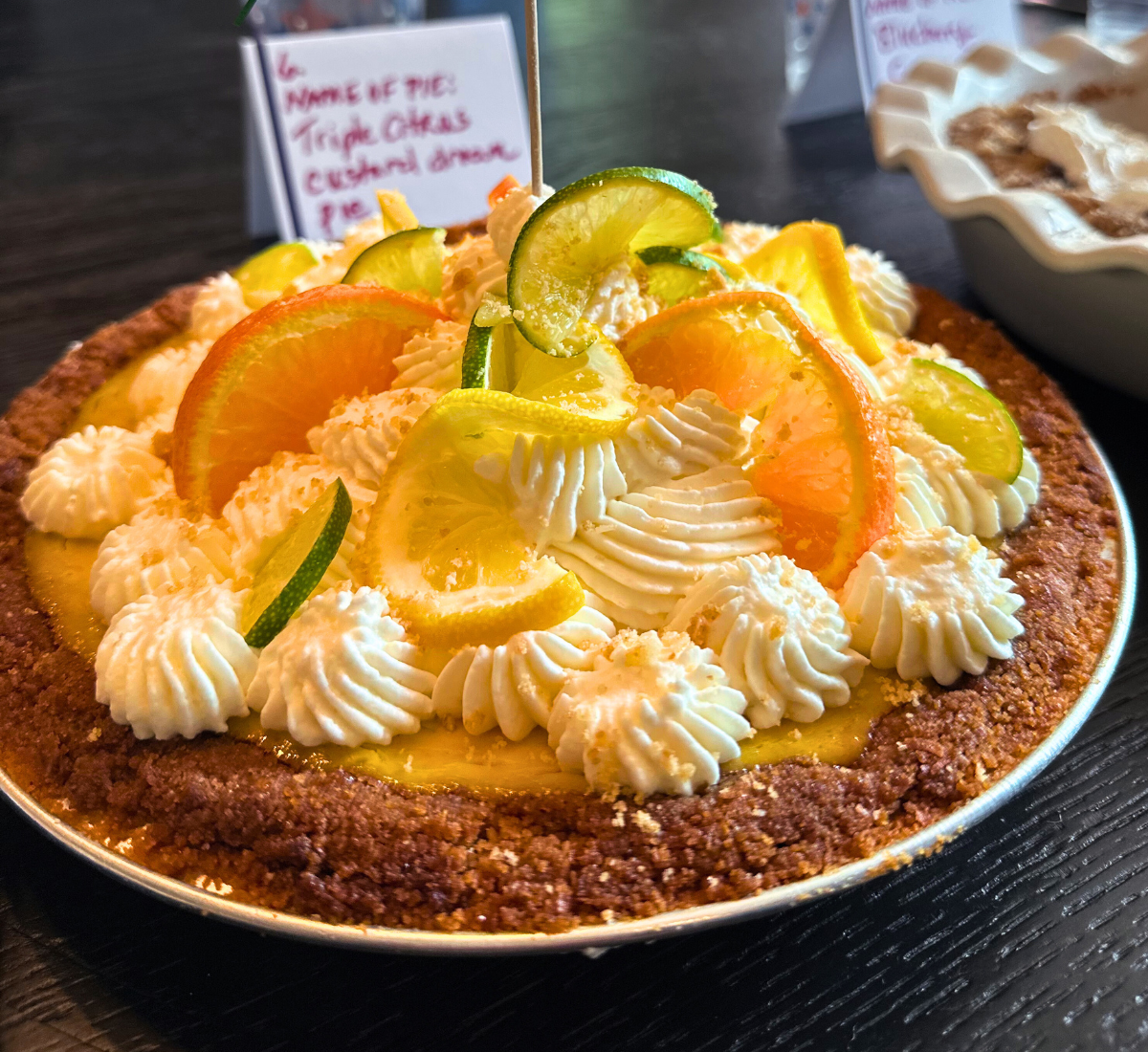 Triple Citrus Custard Pie